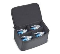 Violiica Bolsa de almacenamiento protectora para carrete de pesca, nailon impermeable con espuma gruesa, división interna desmontable, para aparejos de pesca y aparejos de pesca, color negro