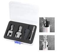 Violiica Broca roscadora de tuberías con orificio de triple flauta para tubos de 1/2 pulgada y 3/4 pulgadas, kit de roscado NPT interno y externo