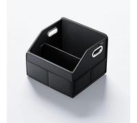 Violiica Caja de almacenamiento para maletero de coche, organizador de cuero impermeable plegable con gran capacidad de 225 L, para viajes y camping, color negro