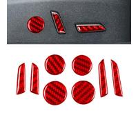 Violiica Cubierta de botón de cambio de consola de fibra de carbono para Tesla Model 3 y Model Y 2017-2022, juego de 8 piezas, material de fibra de carbono real, ribete resistente a los arañazos