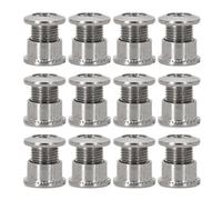 Violiica Juego de 12 tuercas de tornillo para platos individuales, dobles y triples, aleación de acero para cierres de manivela de bicicleta, 6,5 mm/8,5 mm, color plateado