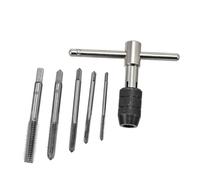 Violiica Juego de 5 llaves de carraca ajustables M3-M8 con adaptador de mango en T para rosca métrica y acero inoxidable