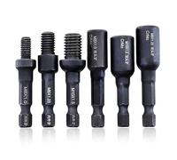 Violiica Juego de 6 adaptadores de enchufe autorroscantes Cr-Mo para tuercas de inserción M6 M8 M10 y pernos de suspensión con vástago hexagonal de 1/4 pulgadas