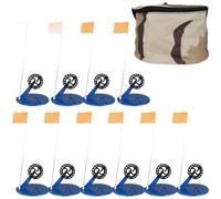 Violiica Juego de banderas de pesca en hielo con cubierta automática para caña de pescar, kit portátil de pesca en hielo para pesca manos libres, paquete de 10 unidades en azul y naranja