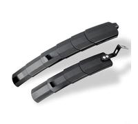 Violiica Juego de guardabarros retráctiles para bicicletas de 26 a 27.5 pulgadas, parabrisas delantero y trasero extensible, protector de lluvia portátil de plástico, color negro