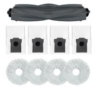 Violiica Kit de piezas de aspiradora para robot Mova E40 Ultra, con cepillo de rodillo sin enredos, almohadillas de microfibra suave y bolsas de polvo de filtro multicapa selladas para capturar el