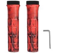 Violiica Manillar de bicicleta antideslizante de doble bloqueo, 22 mm de diámetro interior, aleación de aluminio, para bicicleta plegable, color rojo