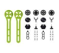 Violiica Paquete de 2 soportes de nailon para computadora para Garmin, CatEye y Bryton, soporte de extensión de manillar con adaptador GoPro, color negro