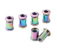 Violiica Paquete de 5 pernos de manivela M8 para montaña, bicicleta y carretera, pernos de acero con revestimiento de PVC antideslizante para 2 piezas y bielas de plato individual