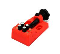 Violiica Para mini tornillo de banco de mesa, ancho de mandíbula de 2.25 pulgadas, apertura máxima de 2 pulgadas, abrazadera de ABS roja para pasatiempos, joyas y fabricación de modelos