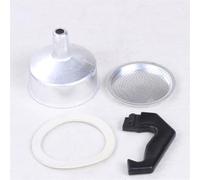 Violiica Para olla Moka para mango de piezas de repuesto, sello de junta, embudo y filtro cafetera espresso de 3/6/9/12 tazas, juego de aluminio y plástico