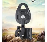 Violiica Polea de escalada para elevación resistente, carga estática de 25 KN, aleación de aluminio para ascender con bloqueo de trinquete, se adapta a cuerda de 8 a 12 mm, camping, senderismo