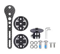 Violiica Soporte de fibra de carbono para computadora de bicicleta para Garmin, Wahoo y Bryton, con luz integrada y soporte de cámara, tamaños de 30 mm, 145 mm y 161,5 mm, negro