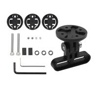 Violiica Soporte de manillar de bicicleta para Garmin Edge y para cámaras GoPro Hero y adaptador de vástago de aleación de aluminio para cámara deportiva de bicicleta y linterna, color negro