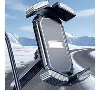 Violiica Soporte para teléfono de motocicleta con estabilidad en las esquinas, a prueba de golpes, para manubrio y espejo retrovisor, ajustable en 360°, para iPhone y teléfonos Android, color negro