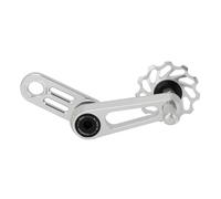 Violiica Tensor de cadena de una sola velocidad con polea de rodamiento de cerámica 11T, aleación de aluminio CNC para bicicleta plegable, color negro