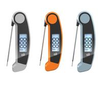 Violiica Termómetro digital para carne con sonda plegable de 180° de -50° a 300° para rango, precisión de ° 0.3°, impermeable IPX5, pantalla LCD retroiluminada, para encendido/apagado automático