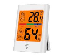 Violiica Termómetro digital para interiores con control táctil y pantalla LCD retroiluminada, monitor preciso de temperatura y humedad con soporte magnético para el hogar u oficina, funciona con pilas