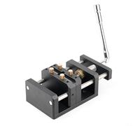 Violiica Tornillo de banco de carpintería autocentrante de precisión de aluminio anodizado con ranura en V para plantilla de perforación redonda cuadrada de bricolaje de 200 mm, negro