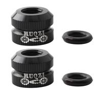 Violiica Tuerca de bloqueo de válvula de bicicleta de repuesto para válvula francesa y válvula Presta, tuerca de cubierta de válvula de aleación de aluminio para neumáticos de aspiradora de bicicleta