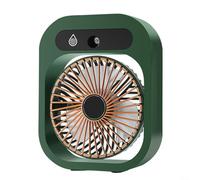 Violiica Ventilador de refrigeración de aire portátil, ventilador de nebulización de escritorio, humidificador recargable por USB, dirección ajustable con 3 velocidades de viento para el hogar