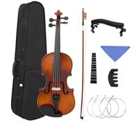 Violín 1/2 3/4 4/4 Violín Instrumento Musical Violín Acústico De Arce Con Estuche Arco Hombro Resto Cuerda Conjunto De Accesorios(1/2)