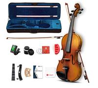Violín 1/2 juego de violín acústico de tamaño completo, kit profesional de madera maciza de abeto a juego, patrón único de madera de arce de ébano premium, kit de inicio de violín para niños