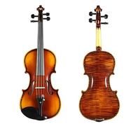 Violín 4/4 Tallado Con Hermoso Dibujo Fondo De Una Pieza Con Estuche Y Arco Gratis