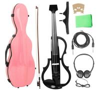 Violín 4/4 Violín Electroacústico Inteligente Silencioso Violín Electroacústico Auriculares Conexión Violín Principiante Conjunto(Set2)