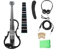 Violín 4/4 violín electroacústico inteligente silencioso violín electroacústico auriculares conexión violín principiante conjunto(Set1)