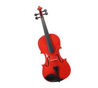 Violín Acústica roja 4/4 3/4 1/2 1/4 1/8 para principiantes, estuche para arco, cuerdas silenciosas para violín (Color : 1/2)