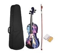 Violín Acústico 4/4, Diapasón De Desplazamiento Trasero De Arce Superior De Madera De Abeto De Tamaño Completo Con Arco De Estuche De Transporte Para Estudiantes Principiantes (Color : Pattern 2)