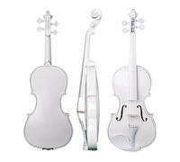 Violín Acústico De Tamaño Completo 4/4, Violín De Tilo, Violín Ajustado De Madera Maciza Negra Con Estuche De Transporte, Arco De Madera De Brasil (Color : White)