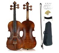 Violín acústico hecho a mano de alta calidad 4/4, violín de madera maciza de tamaño completo para violinista principiante/estudiante profesional, kit de violín de cuerda, reposamuñecas, puente de