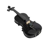 Violín acústico negro de tamaño completo 4/4 con estuche y arco para principiantes. Instrumentos de cuerda.