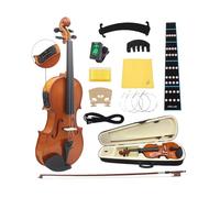 Violín acústico vintage 4/4 de tamaño completo para principiantes, instrumento de cuerda con estuche y arcos, panel de madera duradero para