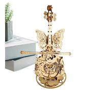 Violín Caja Musical Puzzle 3D | Puzzle de Madera Caja Musical Violonchelo | Kit Construcción Artesanal con Alas de Mariposas para Niñas y Niñas