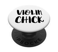 Violín Chick Violinista Músico Músico Orquesta Jazz String PopSockets PopGrip Adhesivo