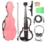 Violín Colorido 4/4 Violín Electroacústico Inteligente Silencioso Violín Electroacústico Auriculares Conexión Violín Principiante Conjunto(Set2)
