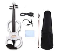 Violín Con Silencio Eléctrico Blanco 4/4 Piezas De Madera De Ébano Caso Hecho A Mano +Arco Violín principiantes