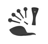 Violín cuerda Instrumento Accesorios 1 Juego De Clavijas De Cola De Violín De Ébano Con Incrustaciones, Reposapiés Para Mentón, Placas De Dibujo, Perilla, Clavijas, Accesorios Para Violín 4/4 3/4 1/2