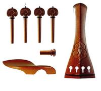 Violín cuerda Instrumento Accesorios 4/4 Violín Ébano/boj Pieza Trasera Tallada Accesorios Para Violín Piezas Pieza Trasera Clavijas Mentonera Juego De Clavijas (Color : 535)