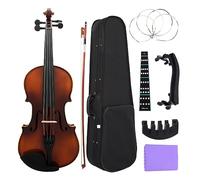 Violín De Madera De Arce Para Principiantes, 1/2, Con Caja De Descanso Para Hombros, Cuerdas, Paño De Limpieza, Manija, Pegatina, Juego De Piezas De Altavoz