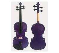 Violín de madera maciza de arce y abeto con funda y colofonia, múltiples tamaños, color morado