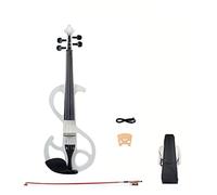 Violín De Madera Maciza Eléctrico Silencioso De Tamaño Completo 4/4, Juego De Violín Blanco Tallado A Mano, Arco Violín