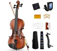 Violín de tamaño completo 4/4, acabado mate antiguo, violín de madera maciza con funda dura, adhesivo para diapasón, arco, colofonia, puente y paño de pulido