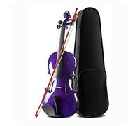 Violín de tamaño Completo, 4 cuerdas 4/4 al estudiante de violín de madera de bajos de tamaño completo for empezar, hechas a mano y acústica con estuche, arco, puente, colofonia, tela y cuerdas de rep
