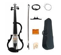 Violín De Tamaño Completo De Arte Eléctrico Avanzado, Violín Mudo De Madera Maciza Blanco Y Negro, Accesorios De Ébano 4/4 Con Piezas