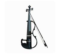 Violín de tamaño Completo, Tamaño completo 4/4 Violín silencioso eléctrico de madera maciza con reposo en la barbilla, accesorios de ébano, carpas duras, cuerdas adicionales, cable de audio, colofonia