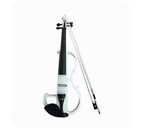 Violín de tamaño Completo, Tamaño completo 4/4 Violín silencioso eléctrico de madera maciza con reposo en la barbilla, accesorios de ébano, carpas duras, cuerdas adicionales, cable de audio, colofonia